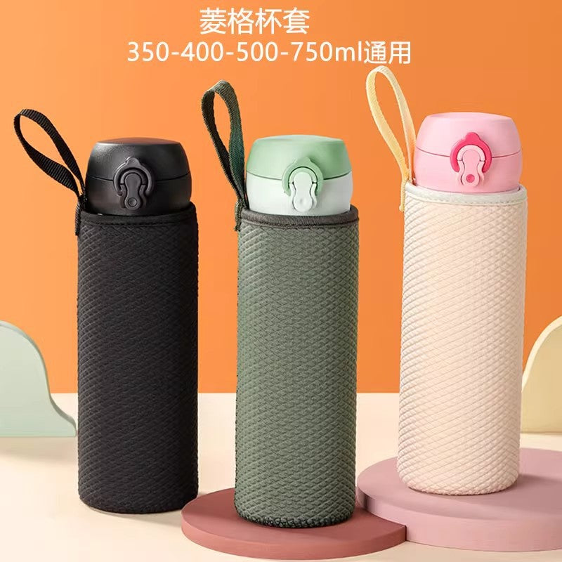 Universal Insulated Water Bottle Carrier with Handle and Shoulder Strap, Anti-Scald and Anti-Drop Sleeve for Glass Bottles
