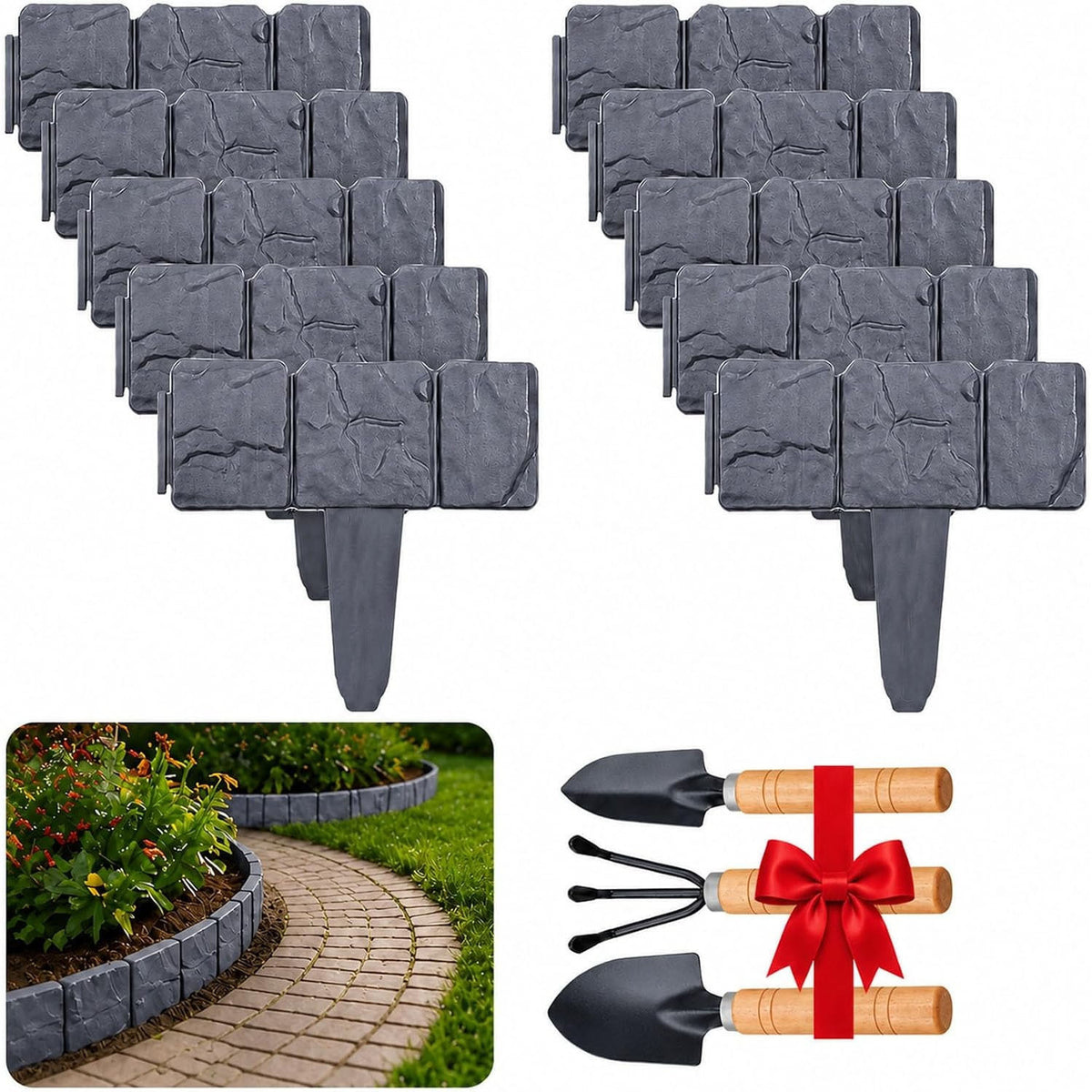 Decorative Garden Edging Fence, Outdoor Landscape Border for Yard, Lawn, Patio, Flower Beds