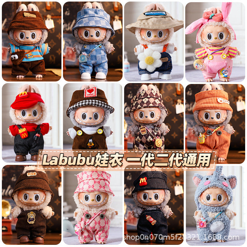 Labubu 17cm Vinyl Doll Clothes Set for Sitting Party Series 1, 2, and 3