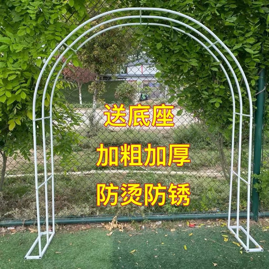 Iron Arch Trellis for Climbing Plants, Outdoor Garden Arbor for Roses and Vines