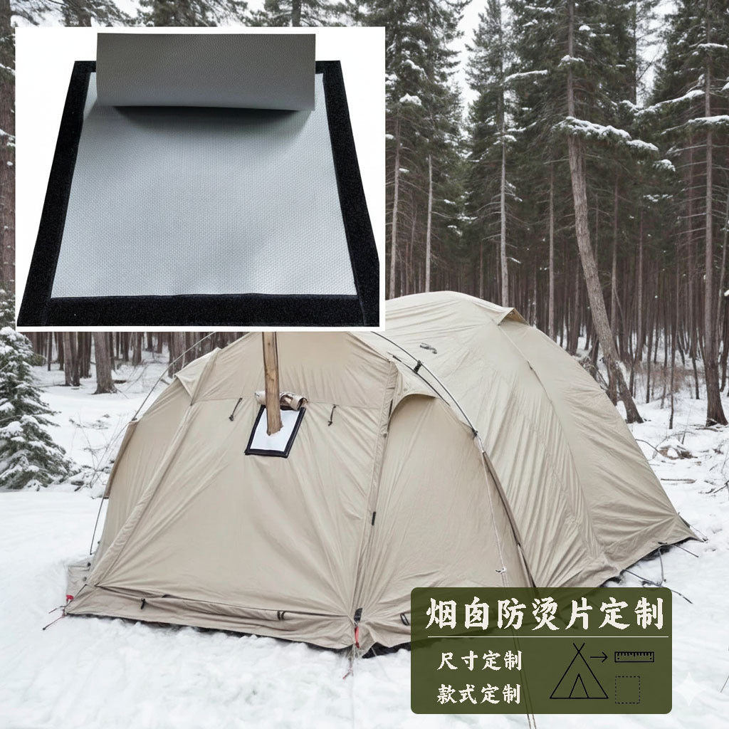 Pyramid Tent Fireproof Cloth for Outdoor Winter Camping Wood Stove Chimney