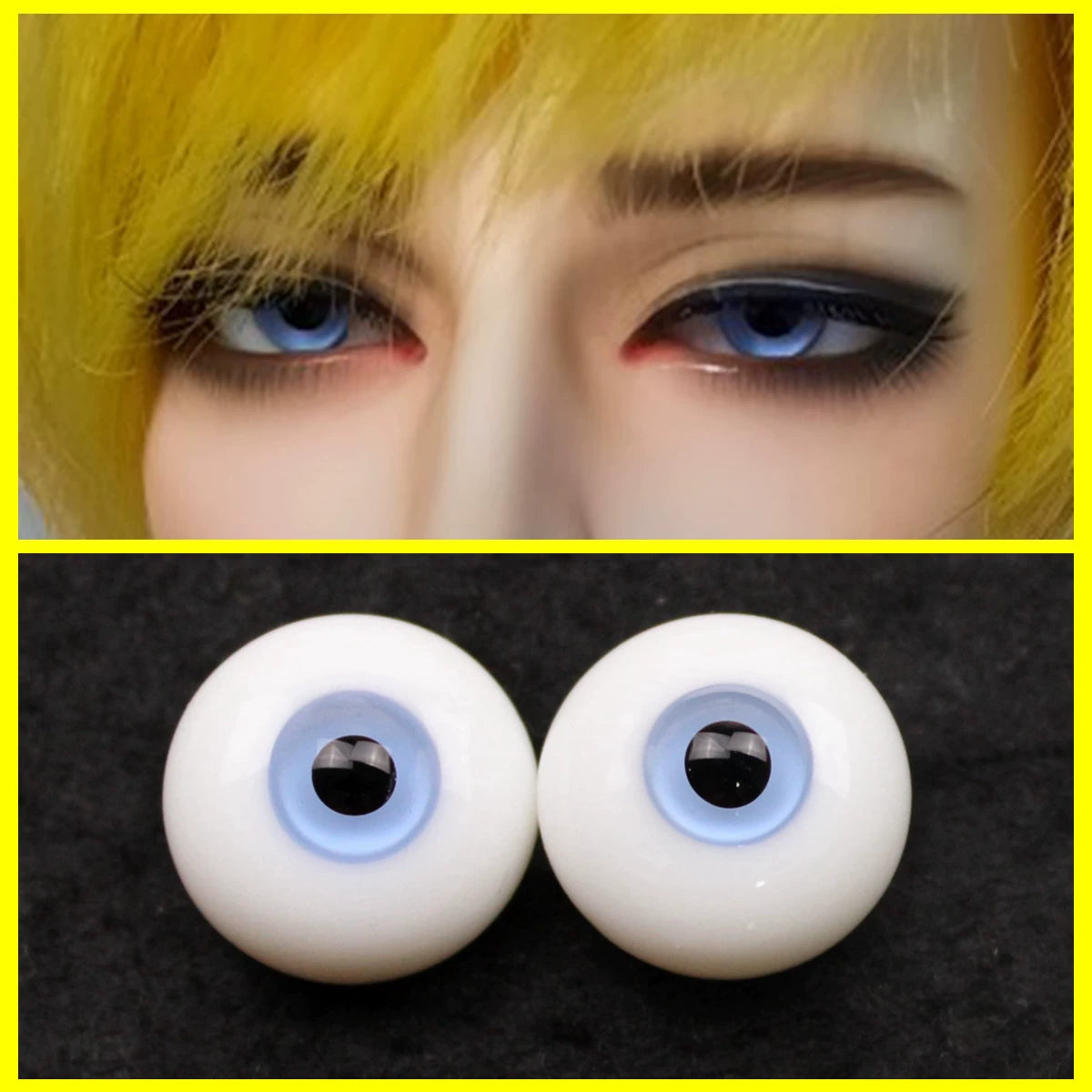BJD Doll Glass Eyes - Small Iris, Small Pupil - Various Sizes (8mm-18mm)