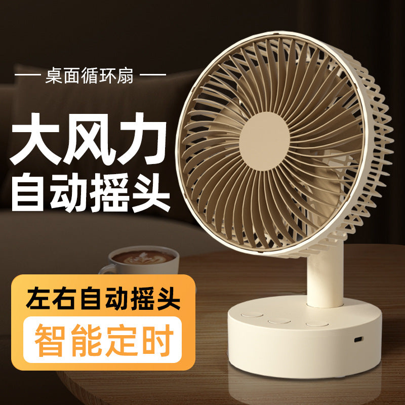 Kassidoff USB Rechargeable Oscillating Desk Fan with Long Battery Life