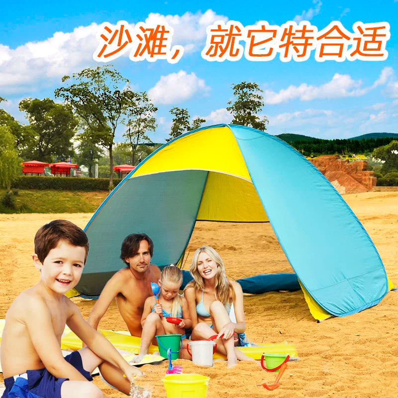 Pop-Up UV Protection Beach Tent for 3-4 People