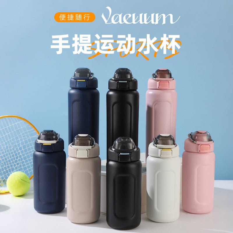New Pop-Up Lid Direct Drink Insulated Bottle 304 Stainless Steel Hot Cold Water Bottle Portable Hiking Flask