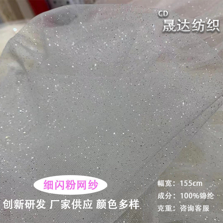 Glitter Mesh Fabric with Sequins for Dresses and Crafts
