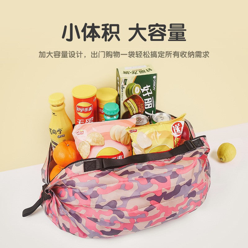 Foldable Reusable Shopping Bag Eco-Friendly Waterproof Portable Storage Tote Japanese Style Large Capacity Travel Handbag