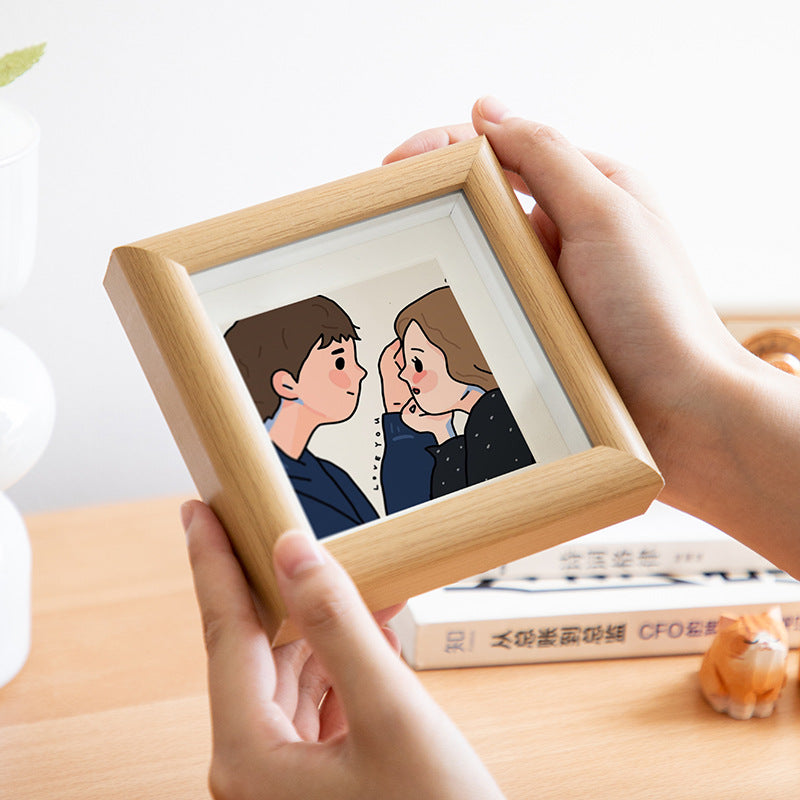 Hollow 3D Square Wooden Picture Frame for DIY Art and Photos