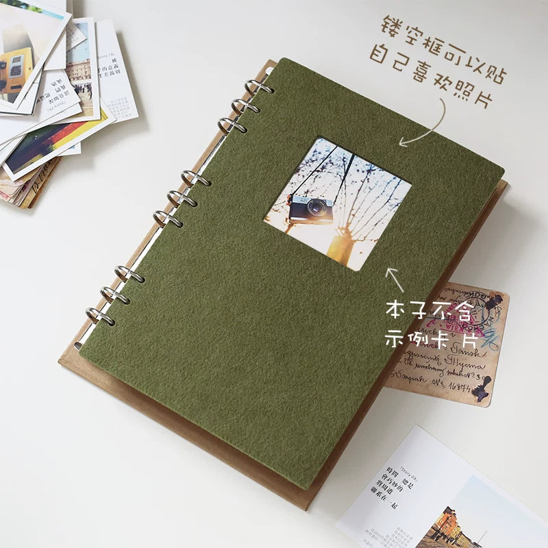 Zhuomu 9-Hole Detachable Loose-Leaf Notebook for Drawing and Journaling, Kraft Paper Pages, DIY Growth Record Book