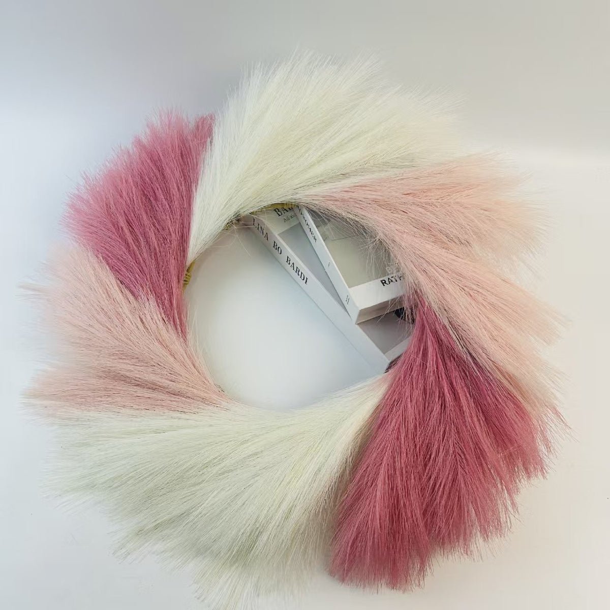 Artificial Pampas Grass Wreath for Home Decor, Weddings, and Festivals