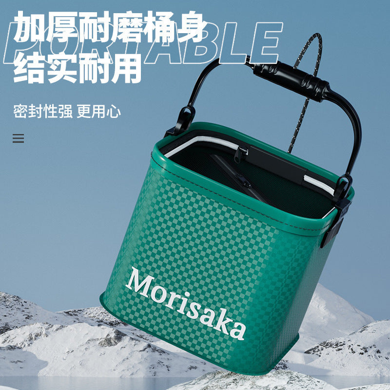 Portable Collapsible Fishing Bucket with Lid - Multi-functional Live Fish Container
