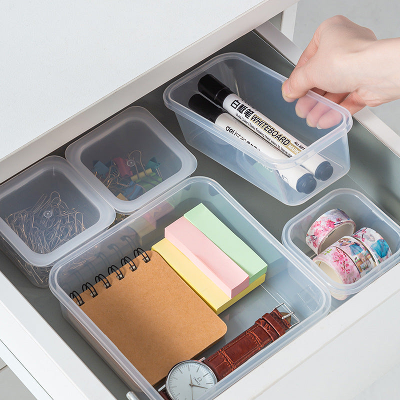 Drawer Organizer Tray for Kitchen Utensils and Cosmetics, Rectangular Plastic Desktop Storage Box