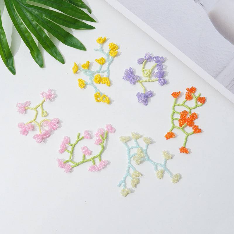 Long Branch Flower DIY Handmade Beaded Hair Clip Earring Material