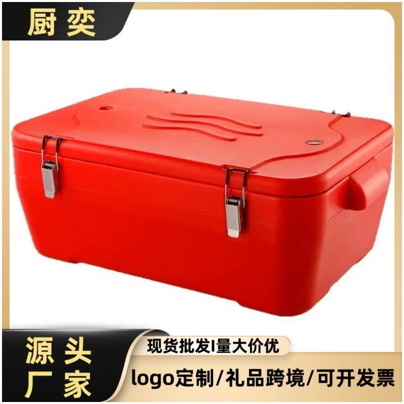 Stainless Steel Insulated Cooler Box for Outdoor Camping, Large Capacity Portable Food Warmer and Cooler