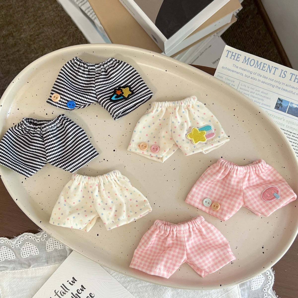 Doll Clothes Casual Shorts with Patches for Cotton Dolls