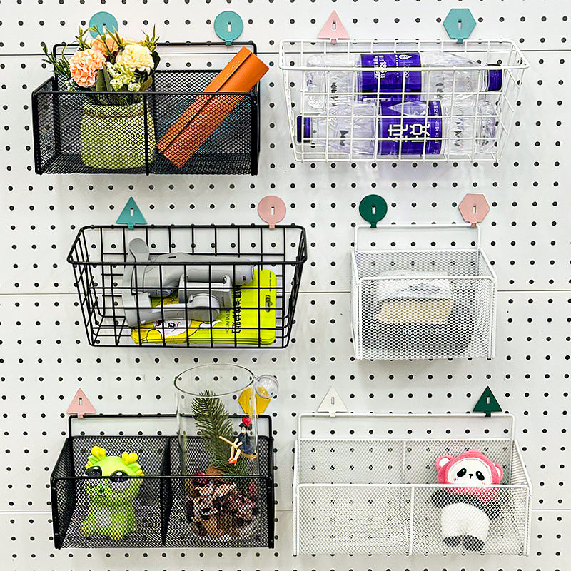 Magnetic Hook Storage Basket for Pegboard Desk Organizer