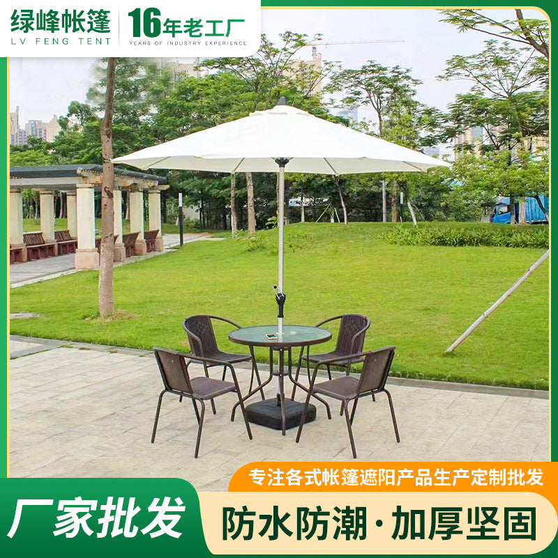 Outdoor Patio Umbrella with Base, Large Garden Sunshade for Villa and Deck