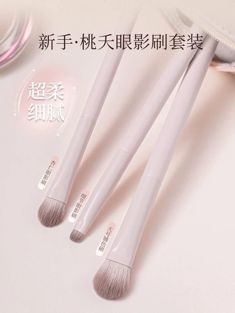 Peach Blossom Professional Makeup Brush Set Soft Bristle Portable Eye Shadow Brushes for Women's Eye Makeup
