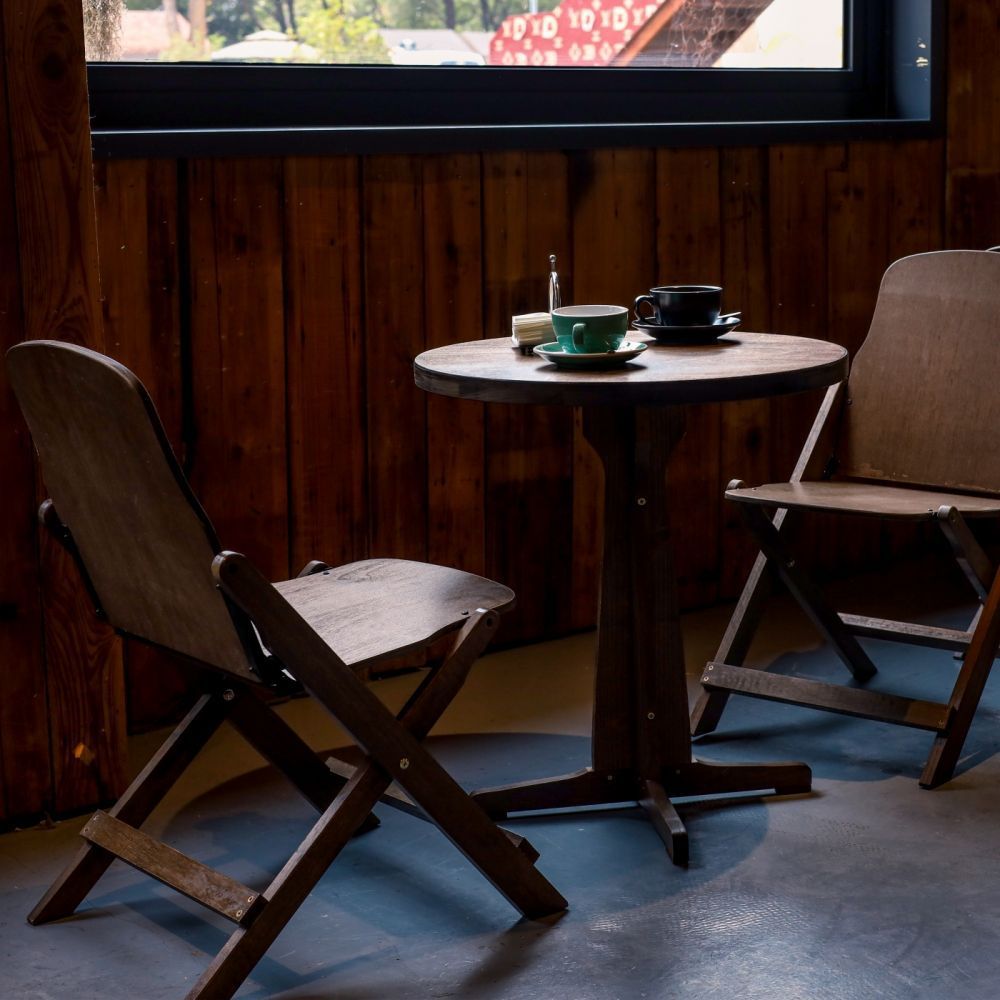 Vintage Style Foldable Bistro Table and Chair Set for Balcony, Patio, or Cafe