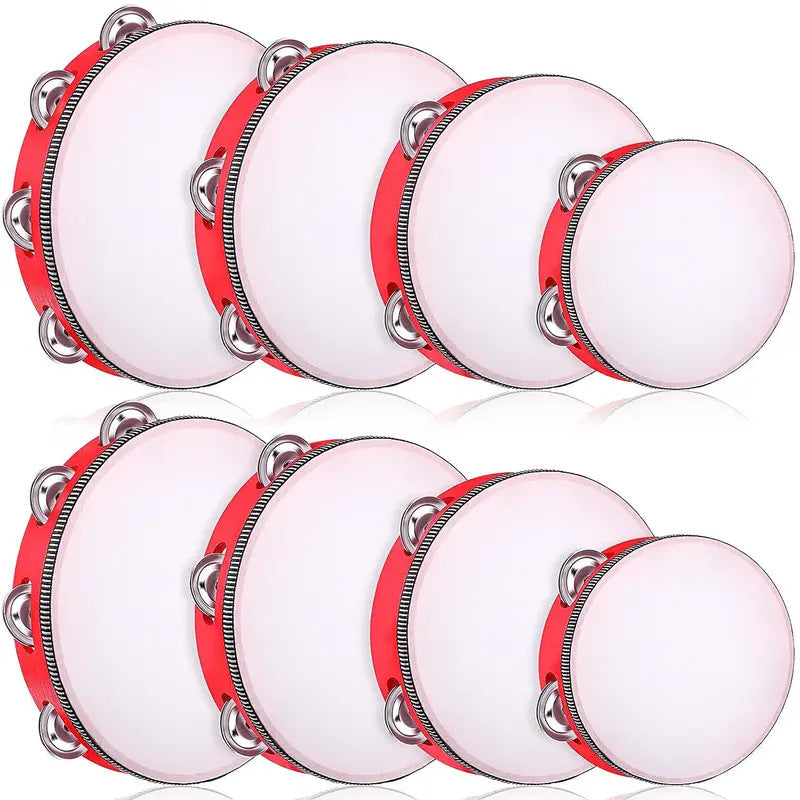 Orff Kids Percussion Tambourine Hand Drum Toy with Polyester Skin for Dance Props