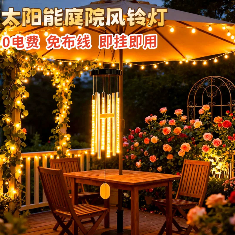 Solar Powered Bubble Wind Chime Light for Outdoor Garden Patio Decor