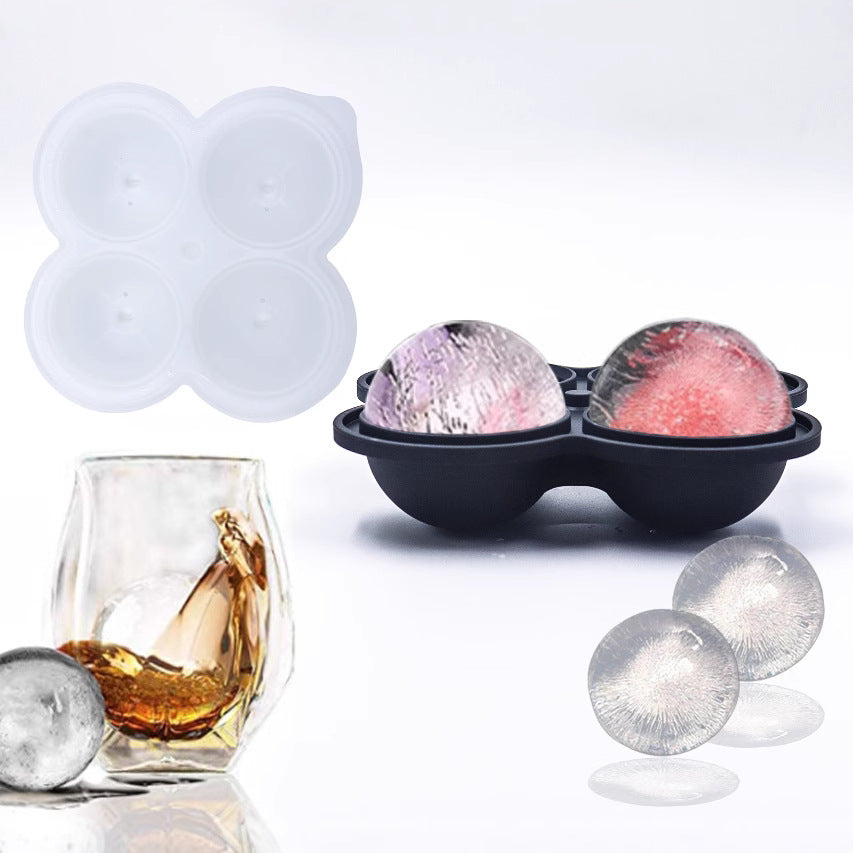 Large Sphere Ice Cube Mold Food-Grade Silicone Round Ice Ball Maker for Whiskey and Cocktails