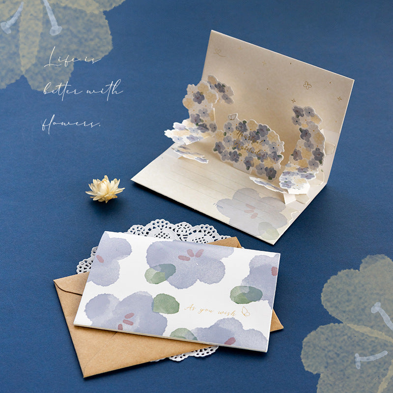 3D Pop-Up Greeting Card for Teachers' Day and Festivals, Hand-Written Blessing Card, Gift Message Card
