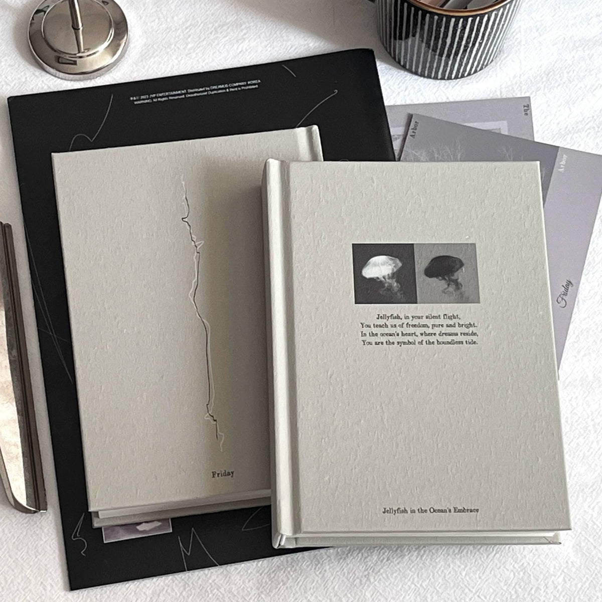 Jellyfish Hardcover Notebook for Students and Study, 192 Sheets