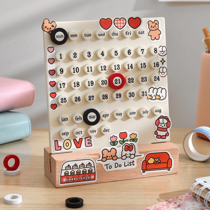 Acrylic Perpetual Calendar Desktop Ornament for Study Countdown and Reminders