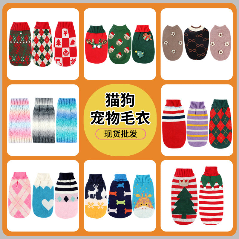 Pet Dog Cat Knitted Sweater Winter Warm Two-Legged Small Dog Clothes