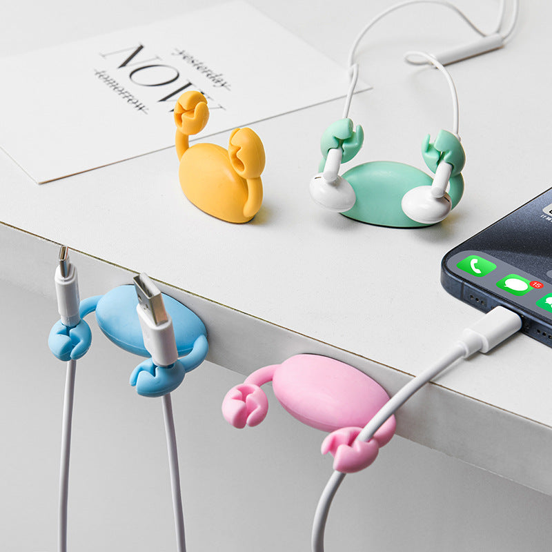 Cartoon Crab Cable Organizer for Phone Charging and Data Cables