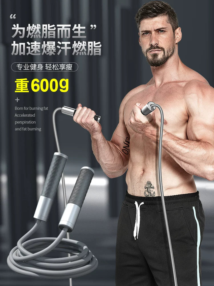 Weighted Jump Rope for Fitness Training, Boxing, and Cardio Workouts, Adjustable Length