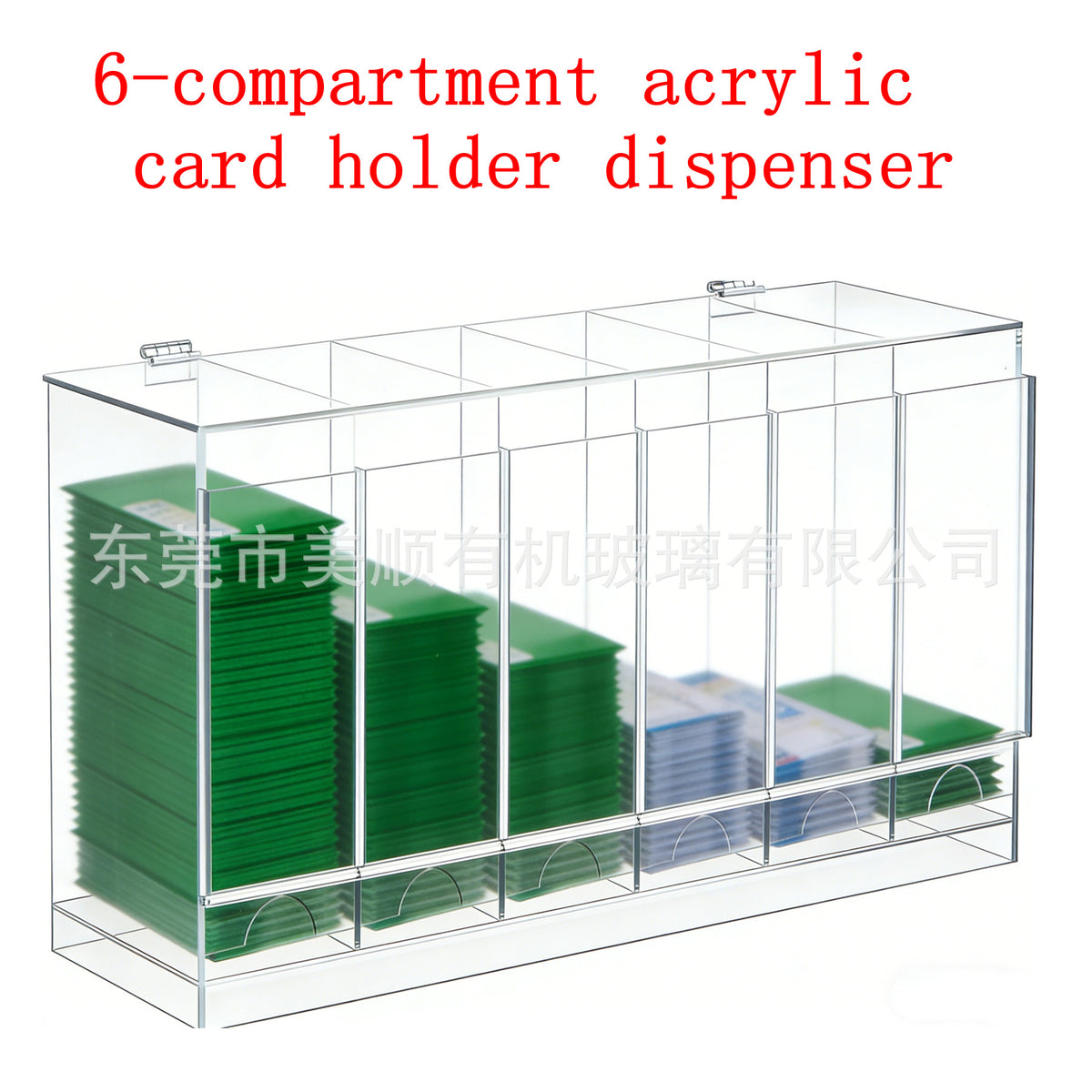Acrylic Trading Card Organizer Box with 3 or 6 Slots, Open or Lidded