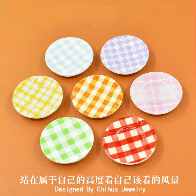 Mini Dessert Plate Resin Accessories for DIY Crafts and Dollhouse Decor