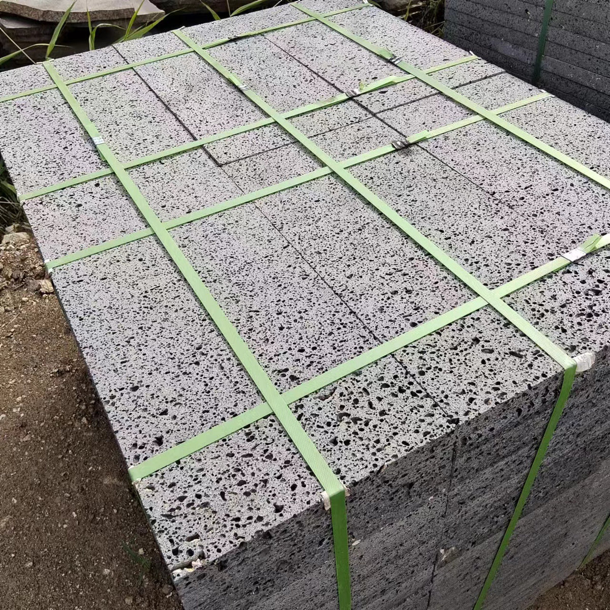 Black Volcanic Rock Travertine Wall Panel Honeycomb Stone for Indoor Outdoor Paving