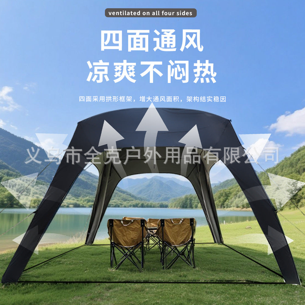 Automatic Inflatable Dome Tent with Sunshade - Waterproof Portable Camping Shelter for 4-6 People