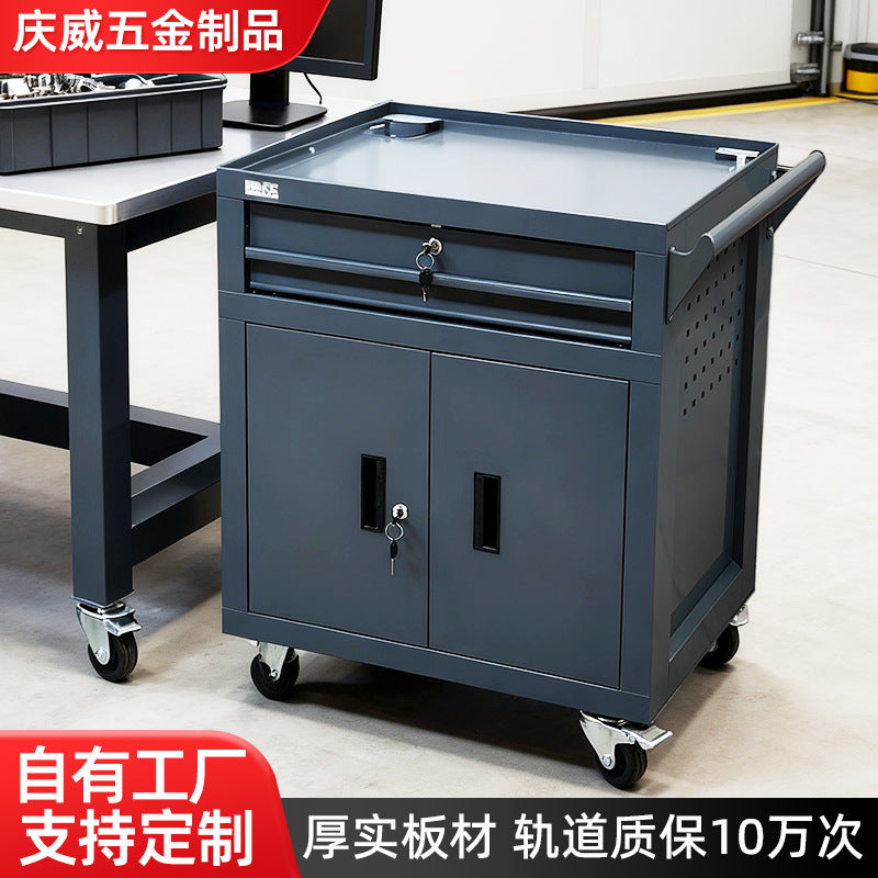 Double Door Automotive Repair Tool Cabinet Workshop Hardware Storage Mobile Drawer Cart