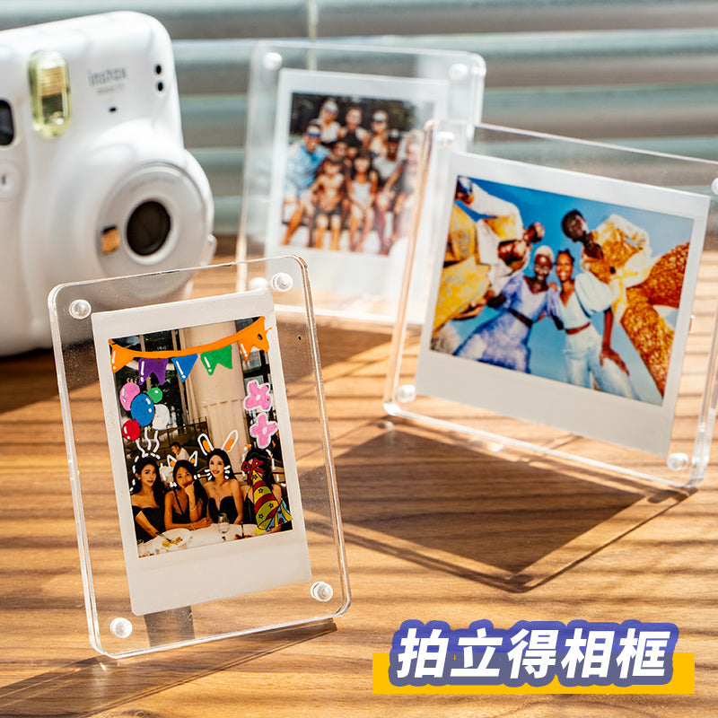Magnetic Acrylic Photo Frame for Instax Mini and Small Cards, Desktop Display