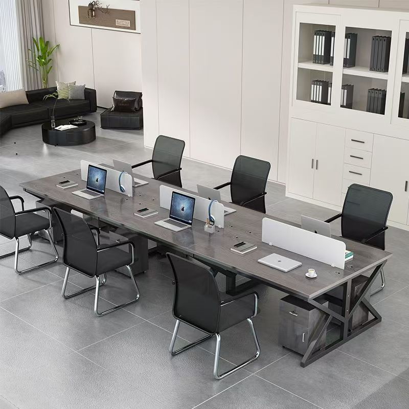 Luxury Office Workstation with Partition for 2/4/6 People - Desk and Chair Set