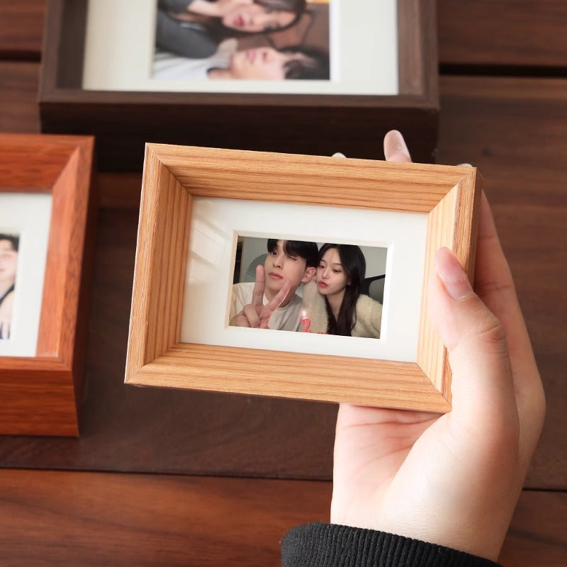 Mini Double-Sided Transparent Photo Frame for Desktop Display, Square, 3-4 Inch, Wedding Photo Frame