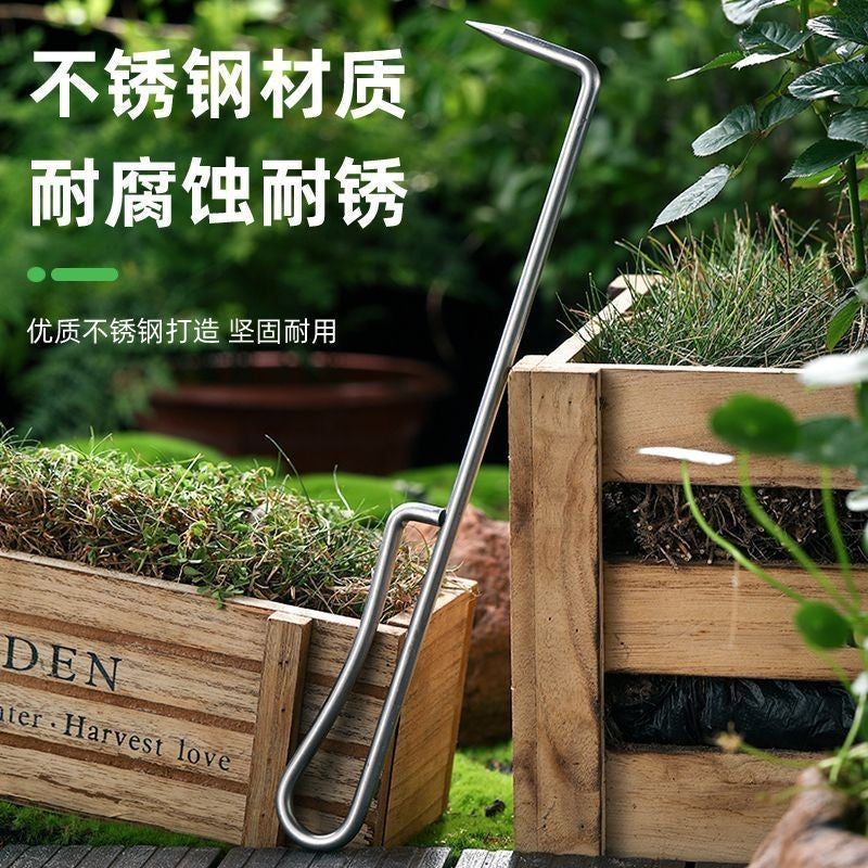 Stainless Steel Single Claw Root Hook Soil Loosener for Bonsai and Gardening