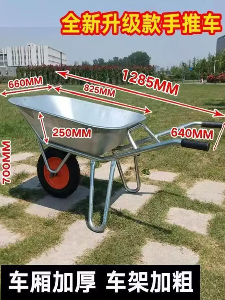Heavy-Duty Garden Wheelbarrow with Dump Cart Functionality
