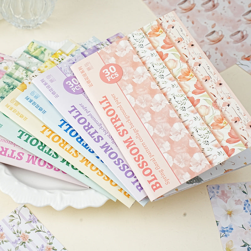 Vintage Floral Collage Background Paper for Scrapbooking and Journaling