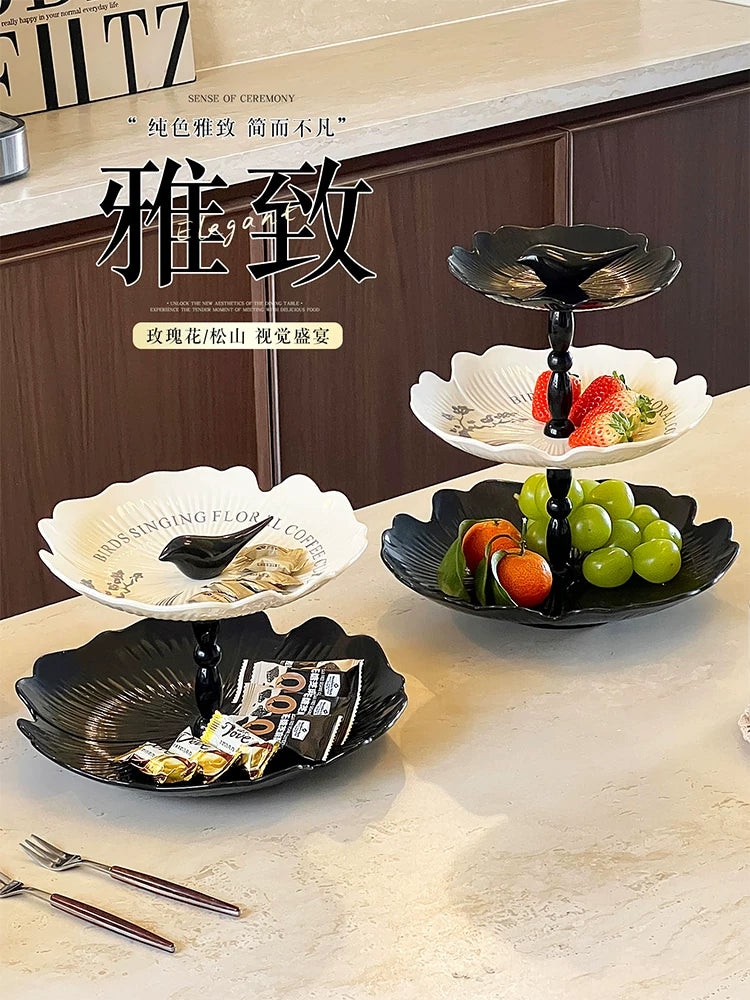 Multi-tier Dessert Stand for Parties & Home Use, Rotating Cake & Fruit Display Tray