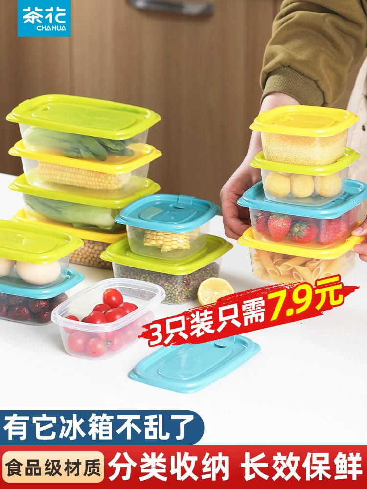ChaHua Food-Grade Refrigerator Storage Containers for Freezer, Fruit, and Lunch - Plastic Picnic Boxes