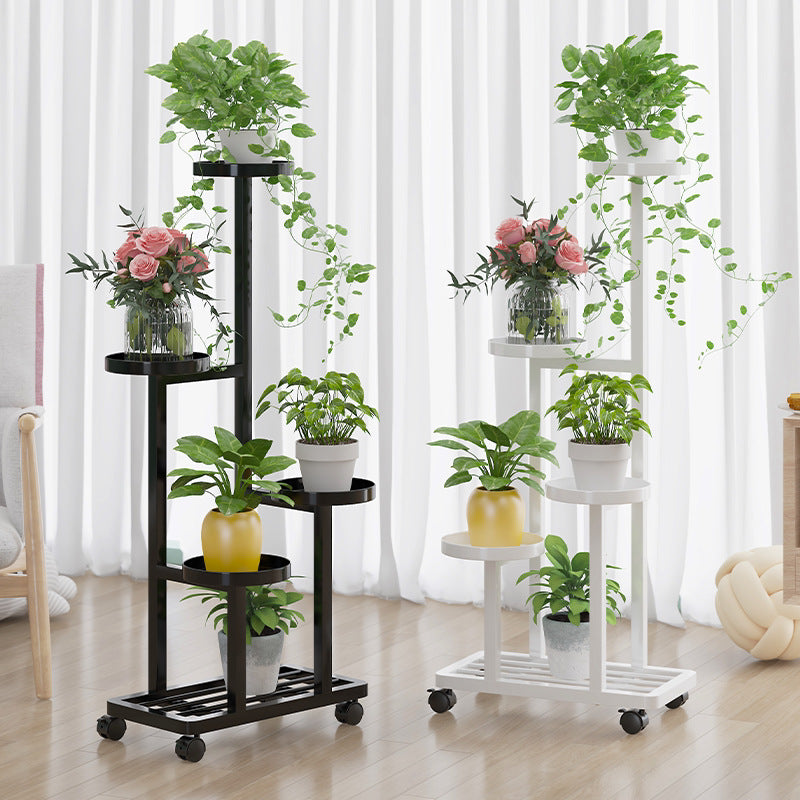 Multi-Tier Wrought Iron Plant Stand for Indoor/Outdoor Use, Living Room Balcony Flower Pot Rack