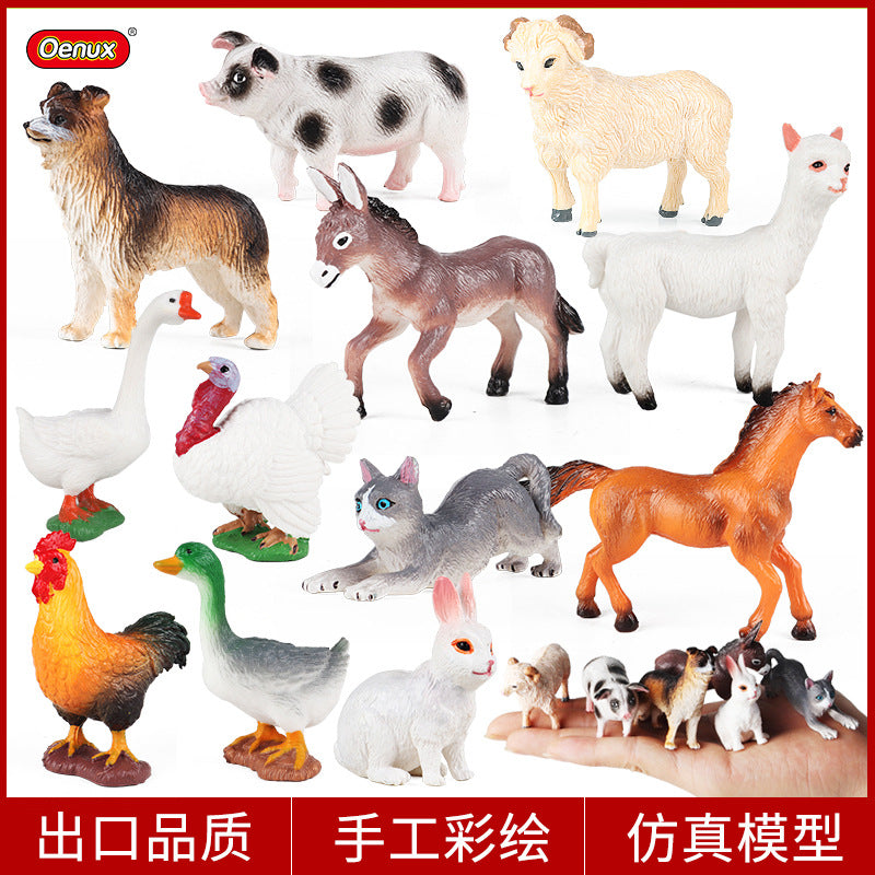 Miniature Farm Animal Figurines Realistic Poultry & Livestock Models for Kids' Play & Decoration