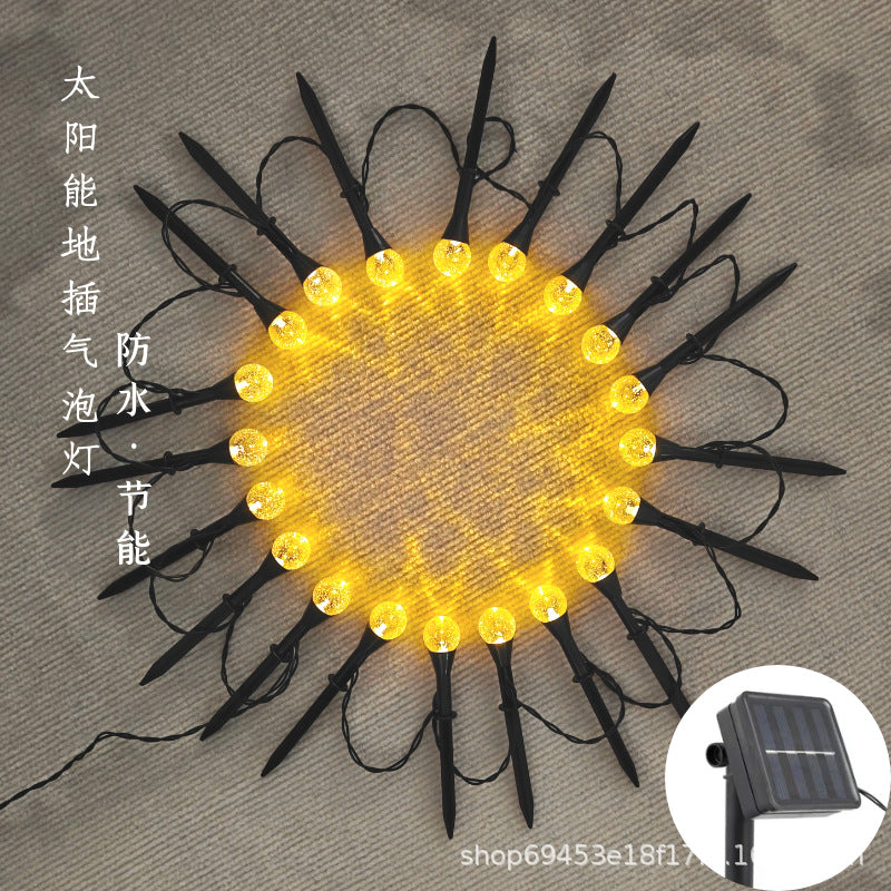 New LED Solar Bubble String Lights Outdoor Waterproof Garden Yard Decorative Ambient Ground Plug Fairy Lights