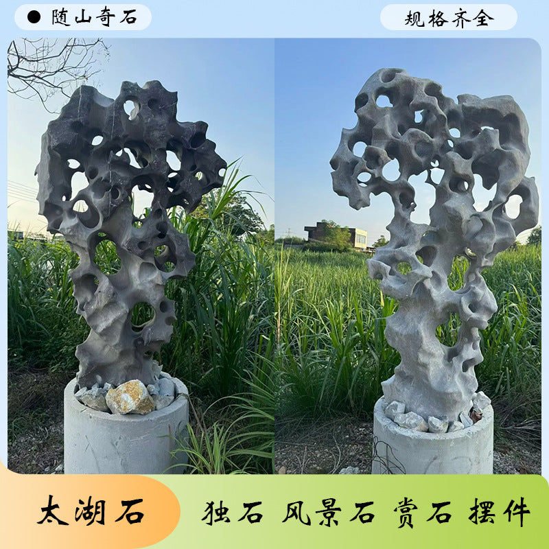 Taihu Lake Natural Stone Outdoor Chinese Garden Landscape Rock Indoor Home Entrance Ornament Desktop Viewing Stone