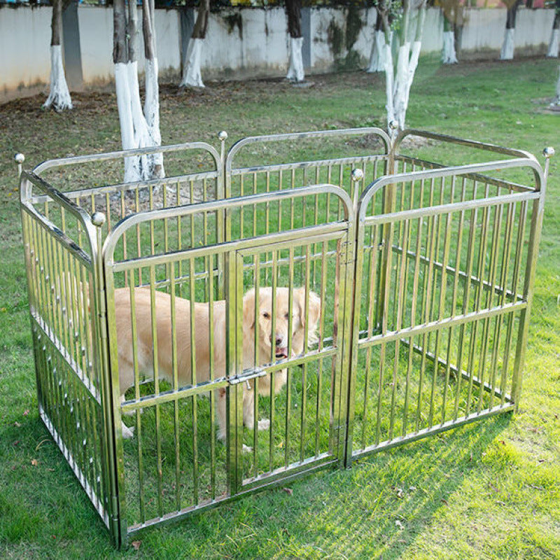 Stainless Steel Pet Playpen with Door for Indoor Outdoor Use, Customizable Dog Fence for Small to Large Breeds